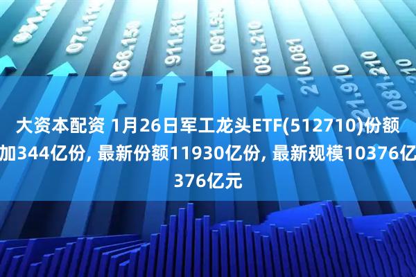 大资本配资 1月26日军工龙头ETF(512710)份额增加344亿份, 最新份额11930亿份, 最新规模10376亿元
